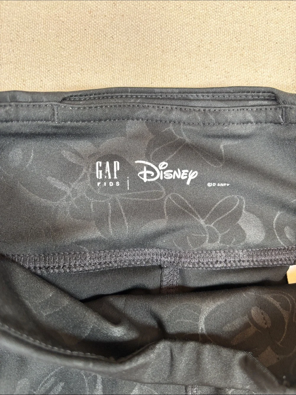 GAP Disney Black Mickey Mouse Leggings with Side Pockets